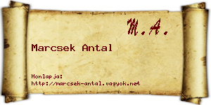 Marcsek Antal névjegykártya